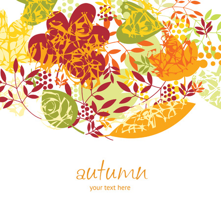 autumnal leaves on white backgroundのイラスト素材