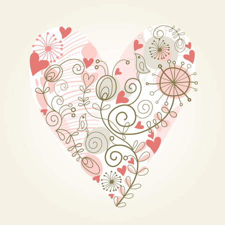 floral heartのイラスト素材