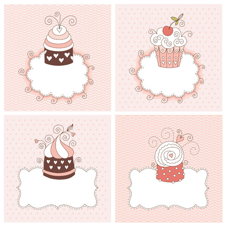 set of greeting cardsのイラスト素材