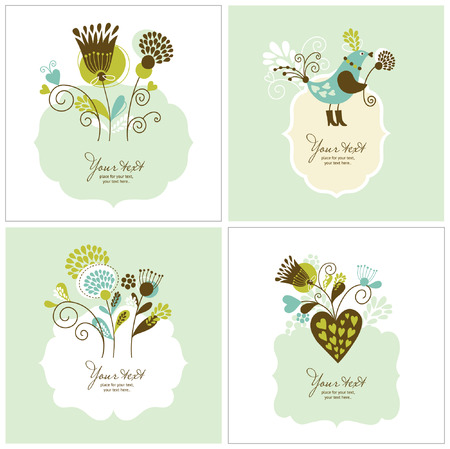 set of greeting cardsのイラスト素材