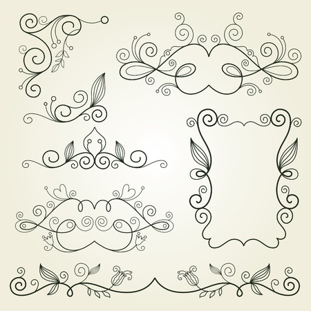 calligraphic design elements のイラスト素材