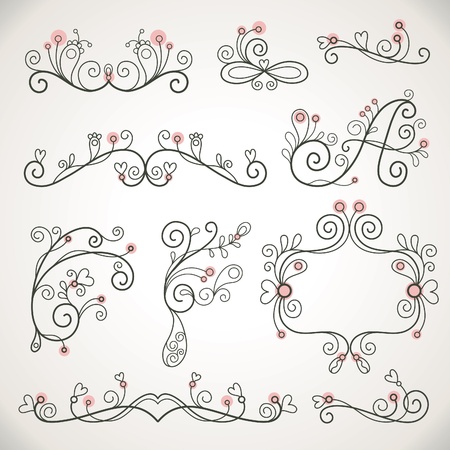 calligraphic design elements のイラスト素材