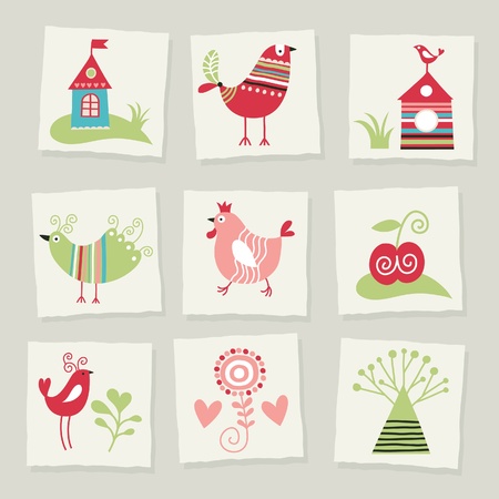set of cartoon elements のイラスト素材