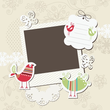 Digital scrapbook elements with place for your textのイラスト素材