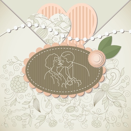 Wedding card ,scrapbook elements のイラスト素材