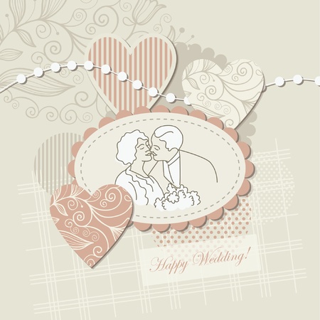 Wedding card ,scrapbook elements のイラスト素材