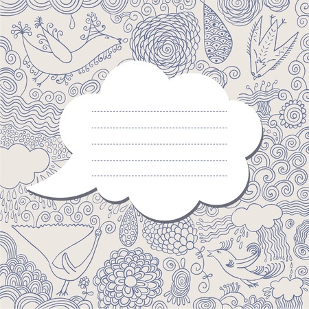 speech bubble on hand drawn background のイラスト素材