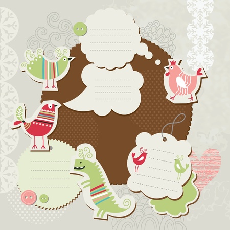 scrapbook elements with place for your text のイラスト素材