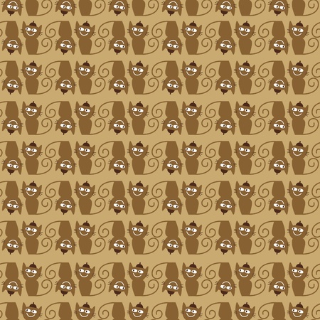 seamless pattern with catsのイラスト素材