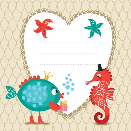 Greeting card, frame for text のイラスト素材