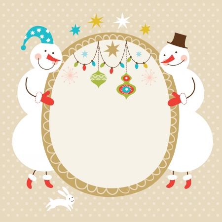 Christmas and New Year greeting cardのイラスト素材