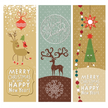 Set of Christmas and New Year s vertical banners のイラスト素材