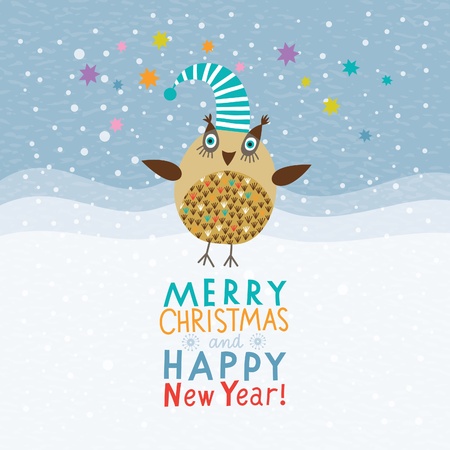 Christmas and New Year greeting cardのイラスト素材