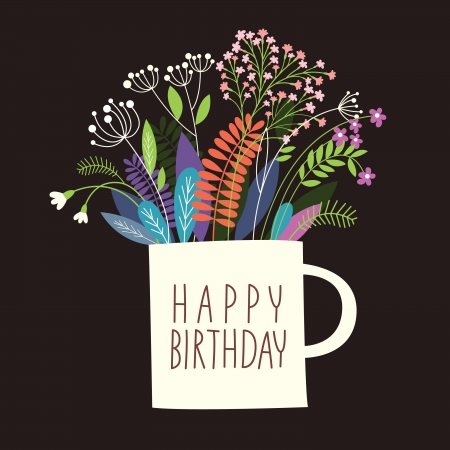 Greetings card, Happy Birthdayのイラスト素材