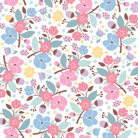 Seamless floral patternのイラスト素材