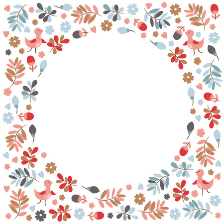 Floral frame,you can paste your textのイラスト素材