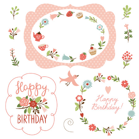 holiday vector collection, cute framesのイラスト素材