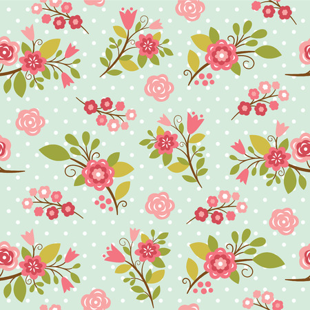 beauty seamless floral patternのイラスト素材