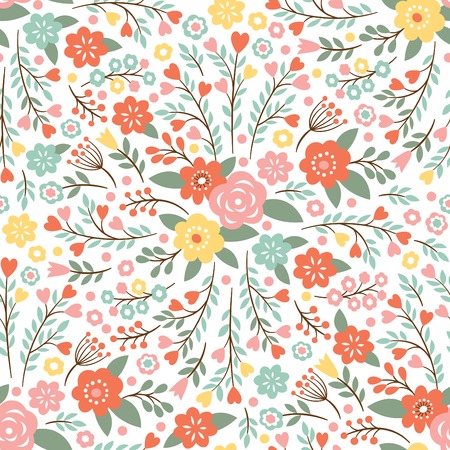 beauty seamless floral patternのイラスト素材
