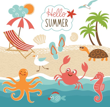 Summer images setのイラスト素材