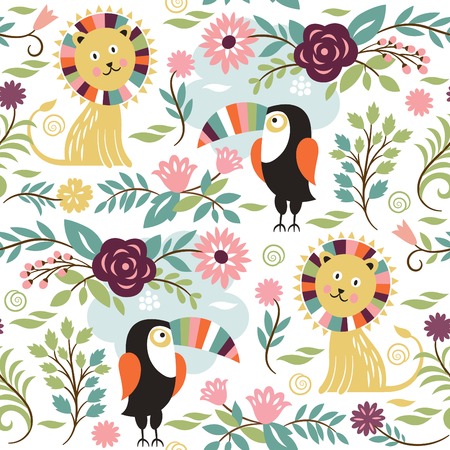 seamless floral patternのイラスト素材