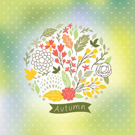 floral autumn ilustrationのイラスト素材
