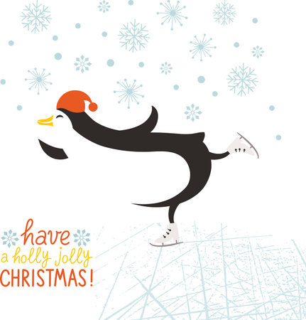 penguin skateのイラスト素材