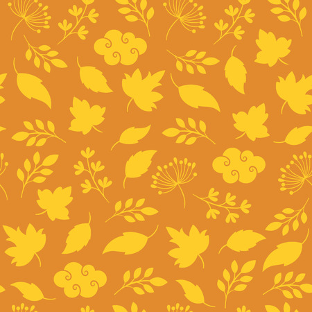 autumn leaves, seamless backgroundのイラスト素材