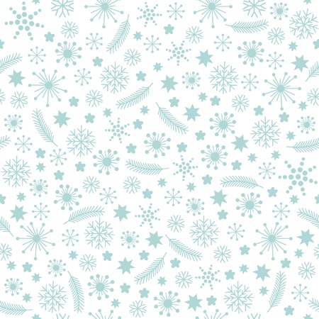 seamless background with snowflakes and fir branchesのイラスト素材