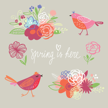 Spring collection, elementsのイラスト素材