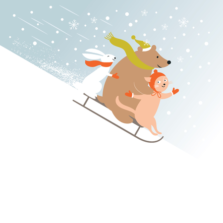 Christmas card, New Year's cardのイラスト素材