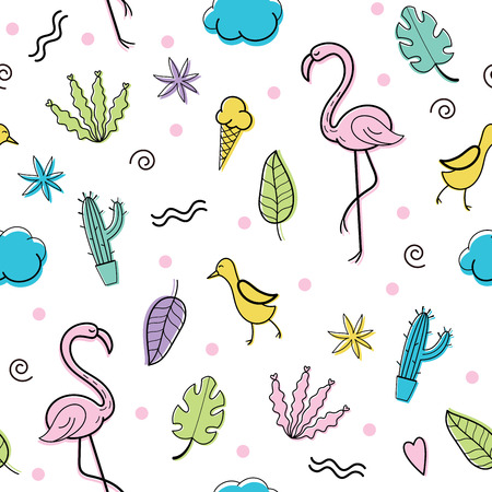 seamless pattern, vector doodlesのイラスト素材