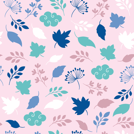 seamless pattern, leaves and branchesのイラスト素材