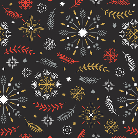 Seamless Christmas and New Year's patternのイラスト素材