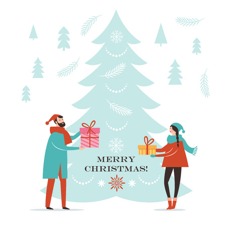 Christmas card, New Year Greeting cardのイラスト素材