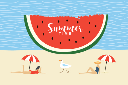 summertime vector illustrationのイラスト素材