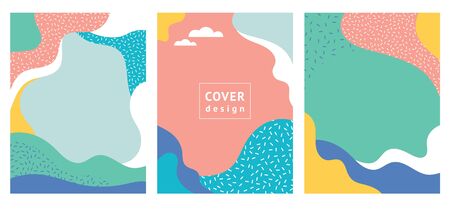 Set vector banners, Cover Design , frame, place for text. Abstract fun color patternのイラスト素材