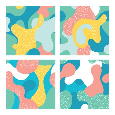 Set of seamless abstract texture patternsのイラスト素材