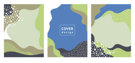 Set of abstract creative artistic banners. Universal templates. Good for greeting card, invitations, flyers, poster, cover, brochure and other graphic design.のイラスト素材