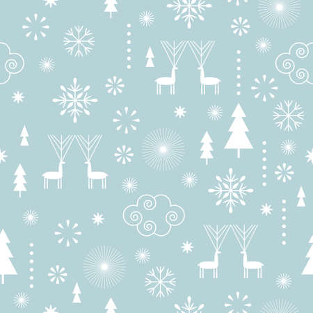 seamless Christmas patter, fabric design or gift paper, wrapping printのイラスト素材