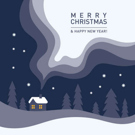 Merry Christmas and Happy new year - Greeting card, banner.のイラスト素材