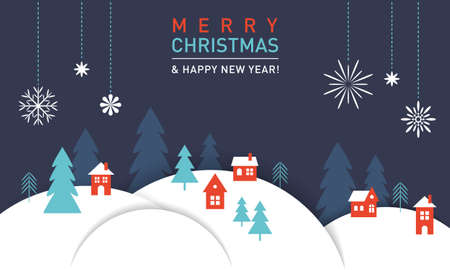 Happy new 2021 year and Merry Christmas - Greeting card, banner.のイラスト素材