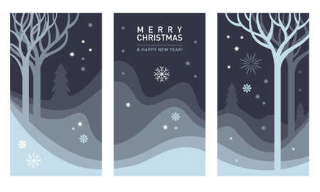 Winter banner, christmas card, flyer, poster template designのイラスト素材