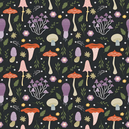 whimsical mushroomsのイラスト素材