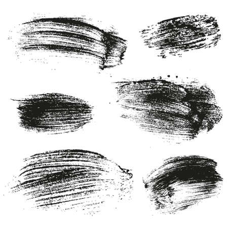 Abstract hand drawn textures . Vector set of tracing  brush strokes.のイラスト素材