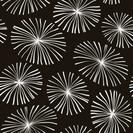 Abstract seamless pattern with oval striped floral shapesのイラスト素材