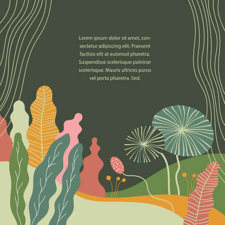 Banner, floral backgraund with leaves and place for textのイラスト素材