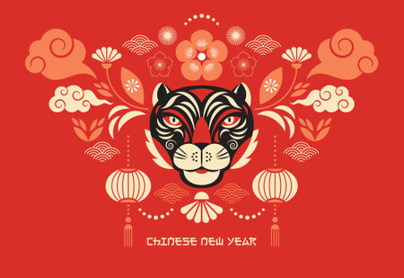 Year of the Tiger. Chinese zodiac symbolのイラスト素材