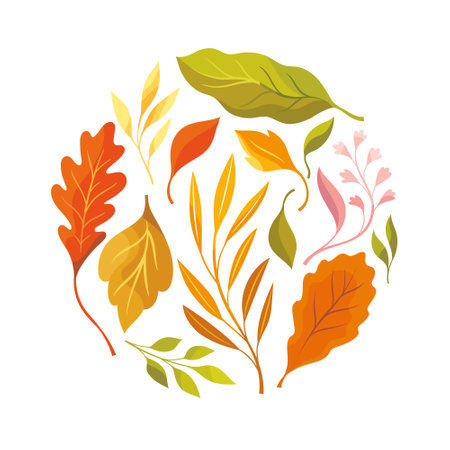 Autumn leaves in the roundのイラスト素材