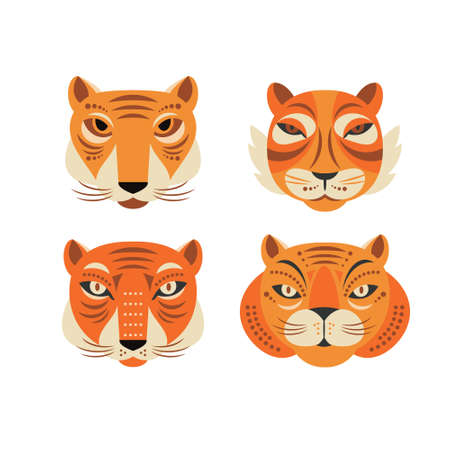 Tigers. Vector illustration. Year of the tiger. Chinese zodiac symbolのイラスト素材